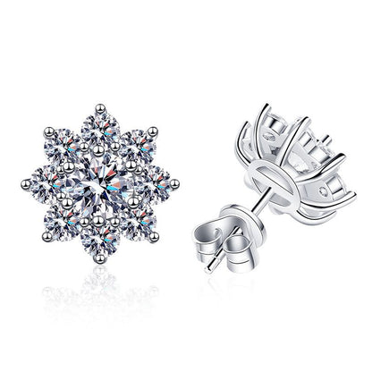 [Elara]RADIANT SUNFLOWER MOISSANITE STUD EARRINGS