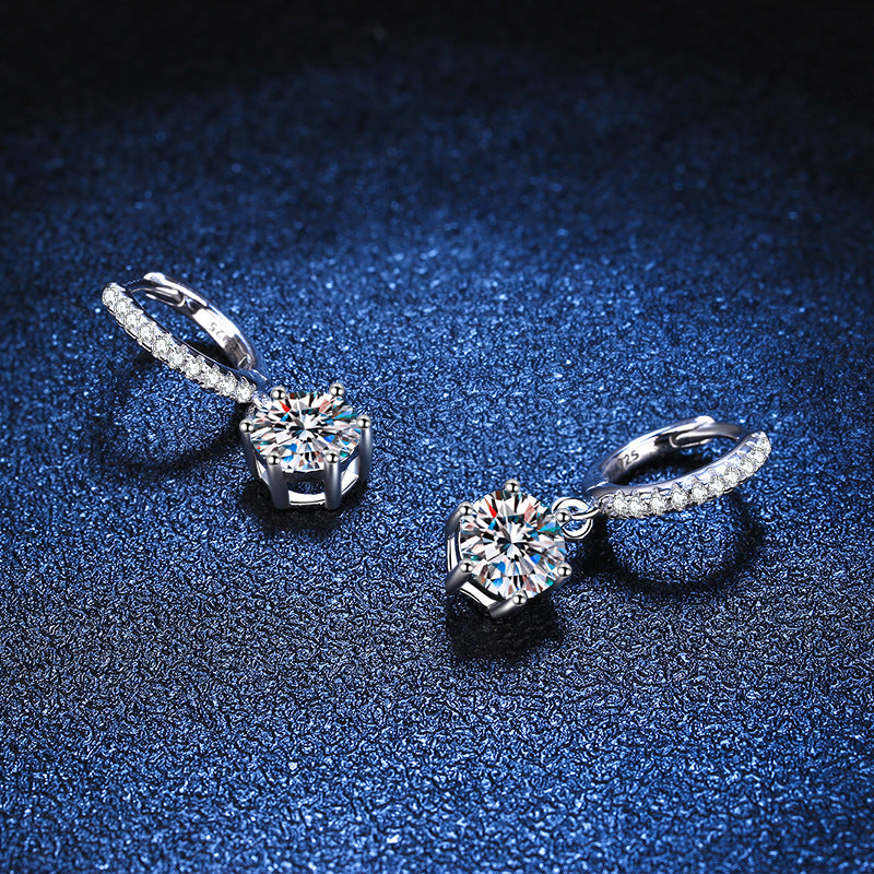 [Elara]CLASSIC 6-PRONG MOISSANITE DROP EARRINGS
