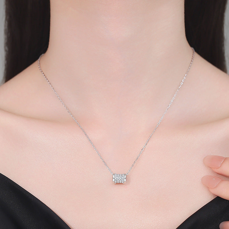 [Elara]FULL-PAVE "HOURGLASS" MOISSANITE NECKLACE