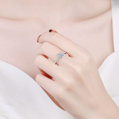 [Elara]ELEGANT PRINCESS CUT MOISSANITE ENGAGEMENT RING