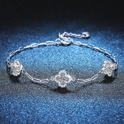 [Elara]TRIPLE-CLOVER MOISSANITE BRACELET