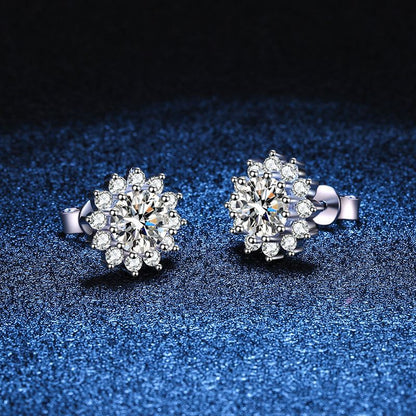 [Elara]BLOOMING SUNFLOWER MOISSANITE STUD EARRINGS