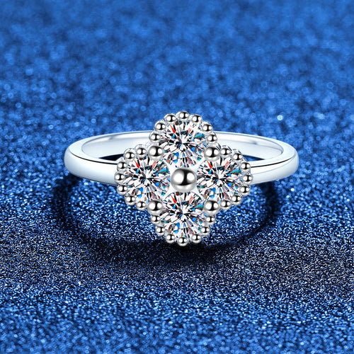 [Elara]ELEGANT FOUR-LEAF CLOVER MOISSANITE RING