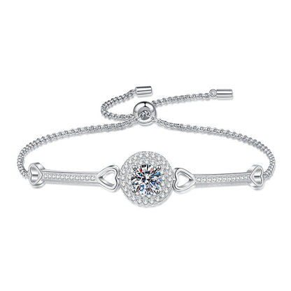 [Elara]INTERLOCKING HEART & CIRCLE MOISSANITE BRACELET
