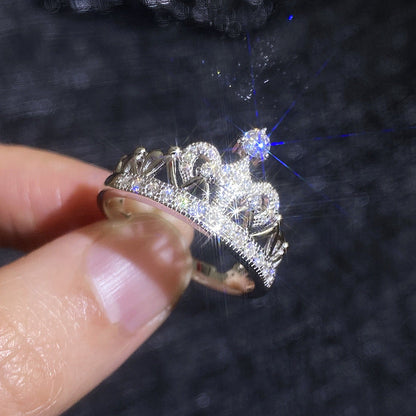 [Elara]DREAMY CROWN MOISSANITE RING - 1.2CT ELEGANT PRINCESS STYLE