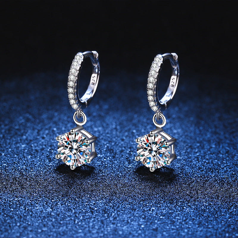 [Elara]CLASSIC 6-PRONG MOISSANITE DROP EARRINGS