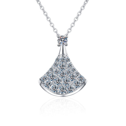 [Elara]ELEGANT FAN-SHAPED MOISSANITE PENDANT NECKLACE