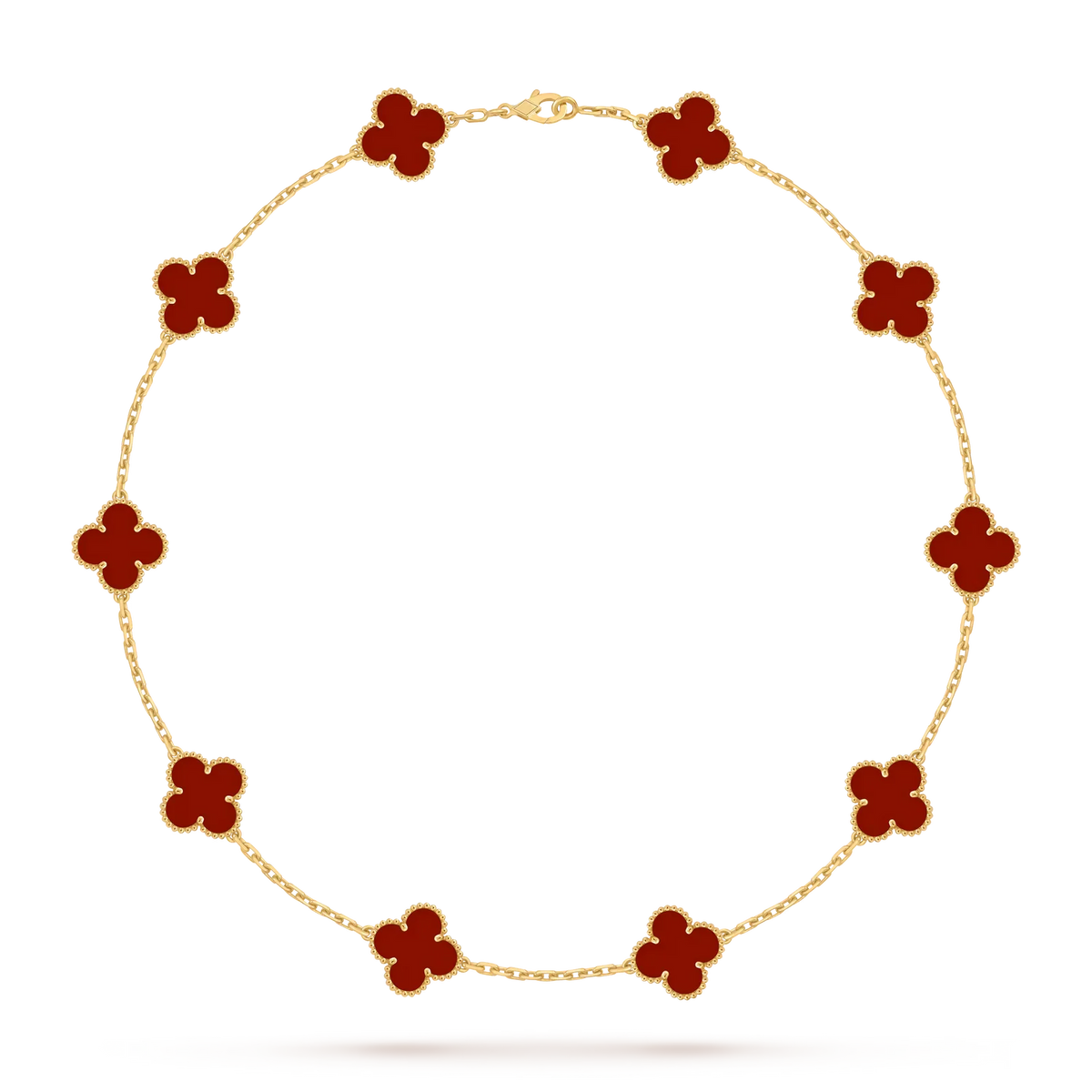 [Elara]CLASSIC LUCKY 10-MOTIF CLOVER NECKLACE GOLD COLLECTION