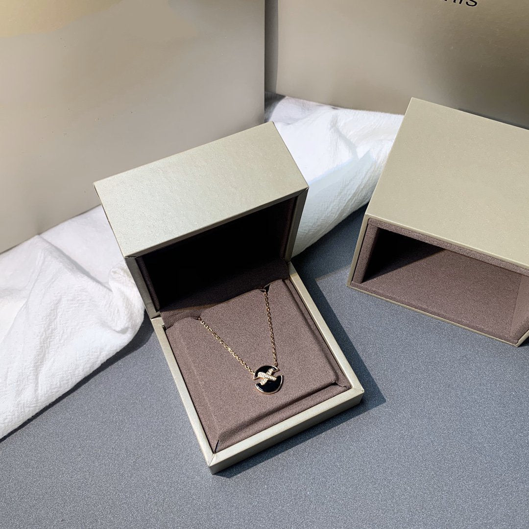 [Elara]JEUX DE ROSE GOLD DIAMOND NECKLACE