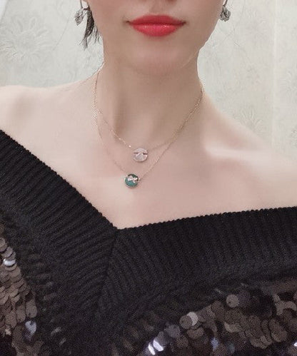 [Elara]JEUX DE ROSE GOLD DIAMOND NECKLACE