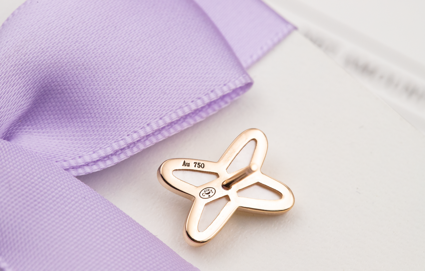 [Elara]JEUX DE WHITE MOP ROSE GOLD DIAMOND EARRINGS