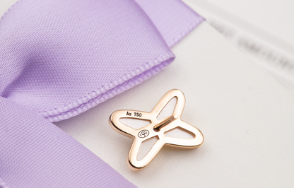 [Elara]JEUX DE WHITE MOP ROSE GOLD DIAMOND EARRINGS
