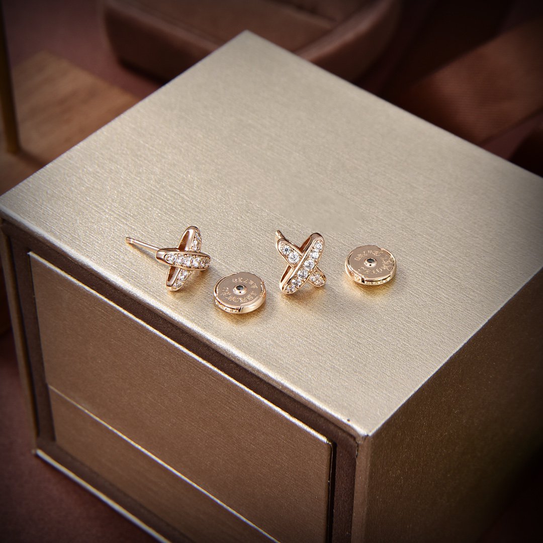 [Elara]JEUX DE GOLD DIAMOND EARRINGS