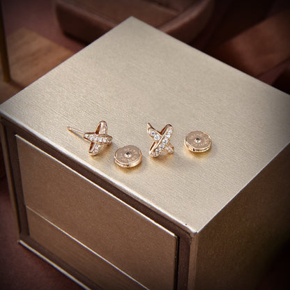 [Elara]JEUX DE GOLD DIAMOND EARRINGS