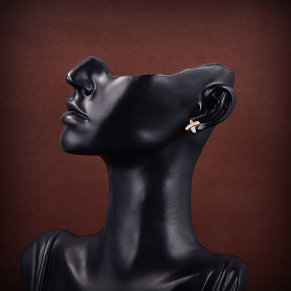 [Elara]JEUX DE GOLD DIAMOND EARRINGS