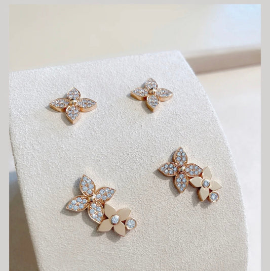 [Elara]スターブロッサム スタッドピアス ローズゴールド ダイヤモンド