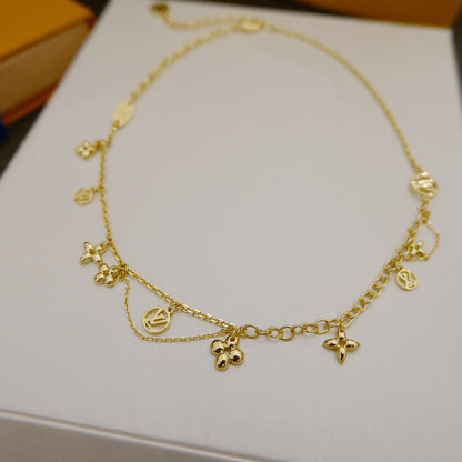 [Elara]BLOOMING SUPPLE NECKLACE BRASS