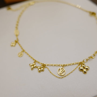 [Elara]BLOOMING SUPPLE NECKLACE BRASS