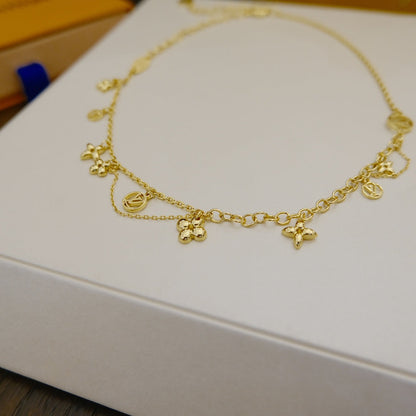 [Elara]BLOOMING SUPPLE NECKLACE BRASS