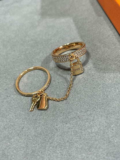 [Elara]HM KELLY CLOCHETTE DOUBLE RING IN  WITH DIAMONDS