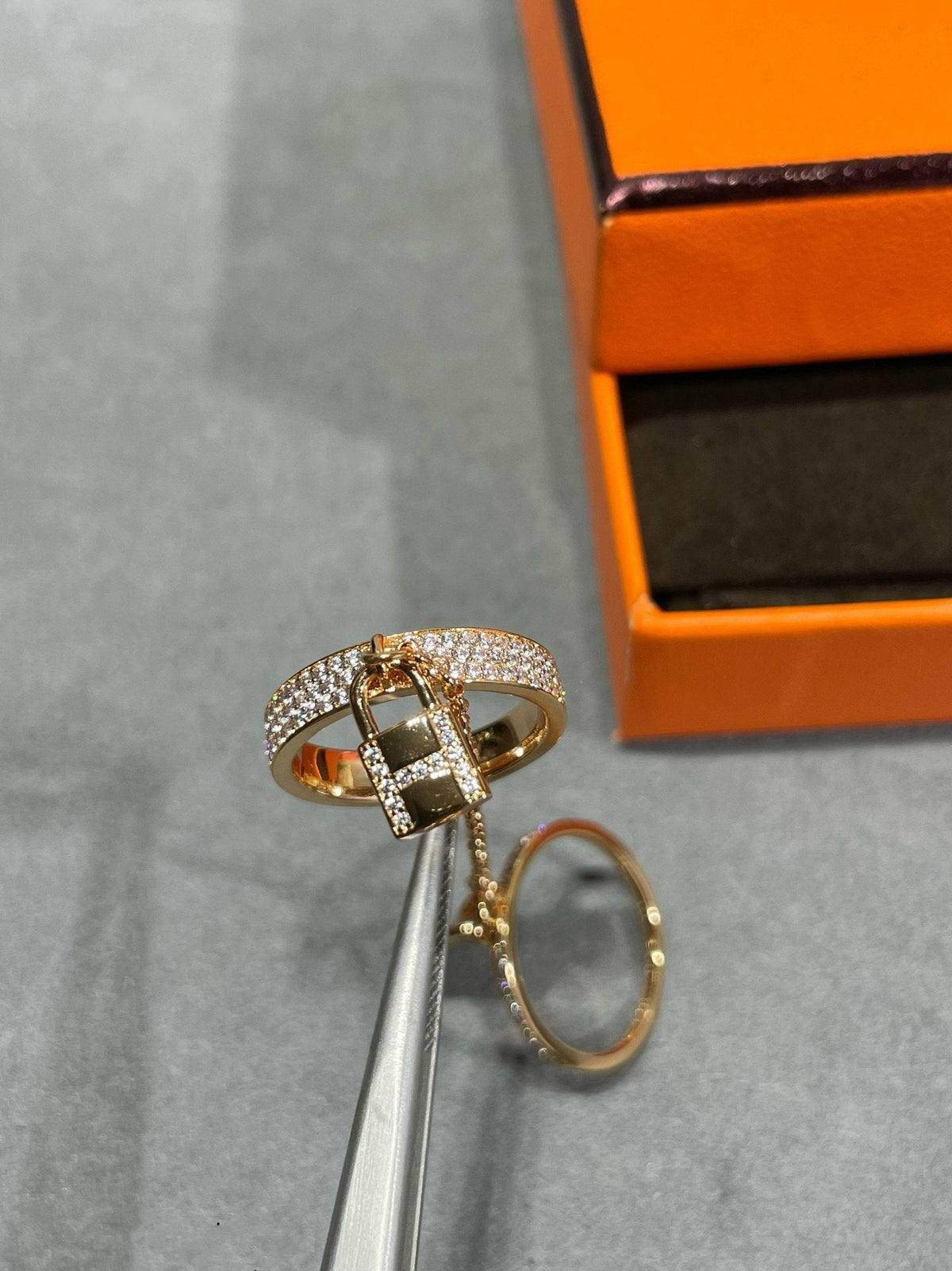 [Elara]HM KELLY CLOCHETTE DOUBLE RING IN  WITH DIAMONDS