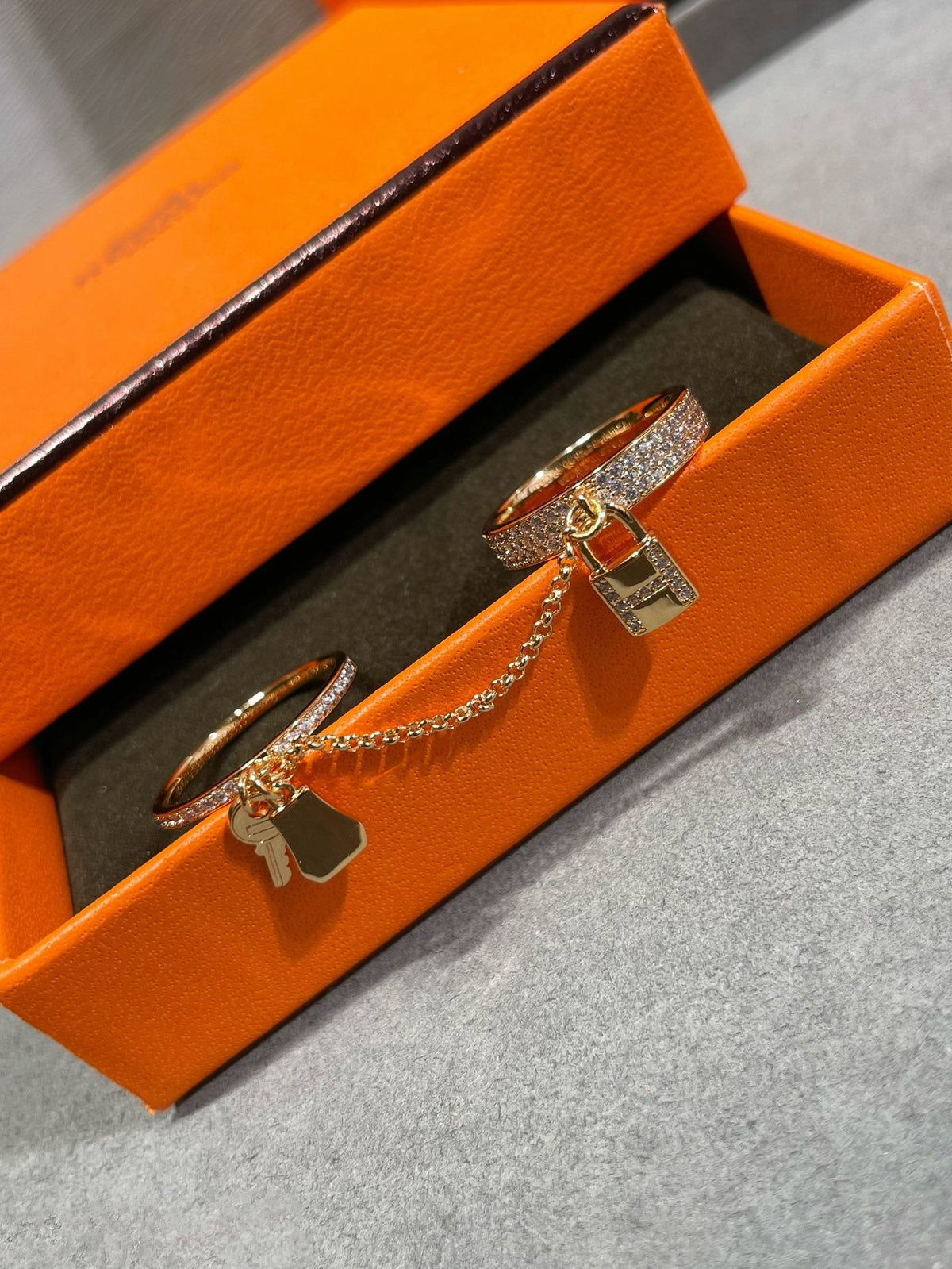 [Elara]HM KELLY CLOCHETTE DOUBLE RING IN  WITH DIAMONDS