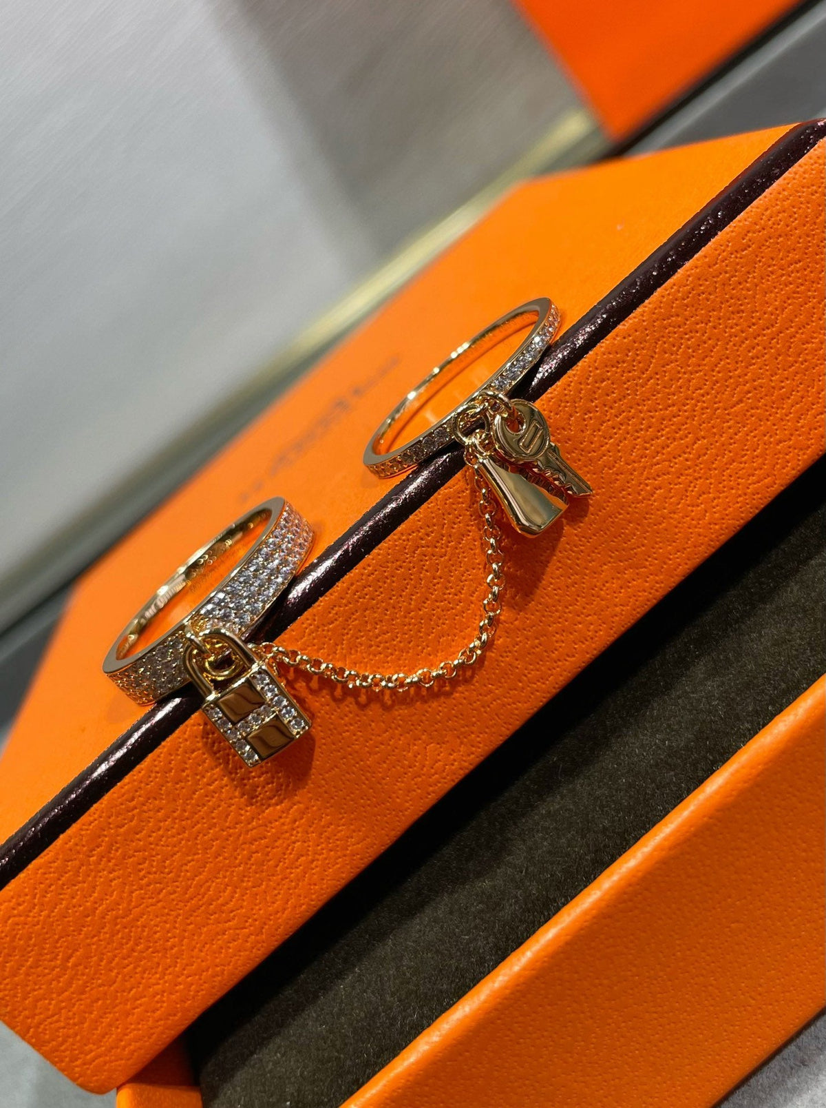[Elara]HM KELLY CLOCHETTE DOUBLE RING IN  WITH DIAMONDS