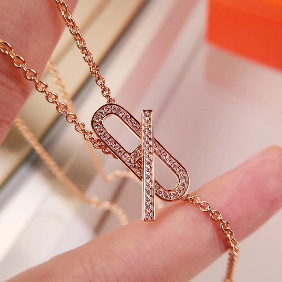 [Elara]HM FIRE PIG NOSE NECKLACE TRENDY STREET