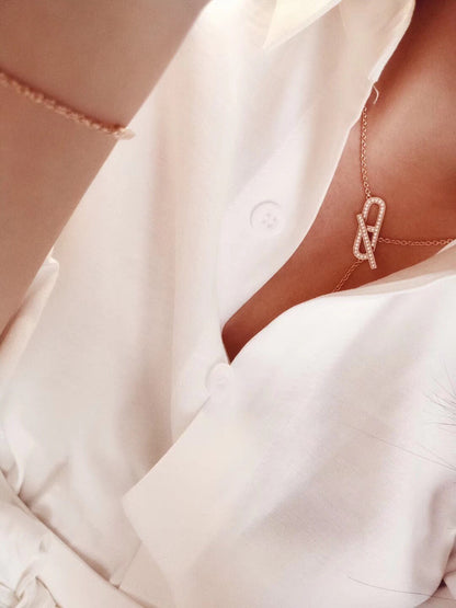 [Elara]HM FIRE PIG NOSE NECKLACE TRENDY STREET
