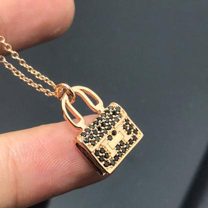 [Elara]HM HALSKETTE ANKUNFT SCHWARZER DIAMANT