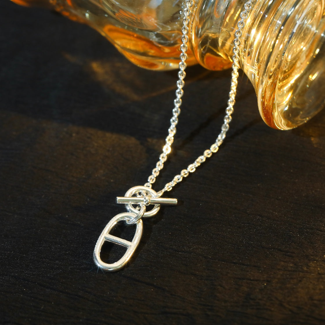 [Elara]HM CHAINE D'ANCRE PENDANT NECKLACE STERLING SILVER