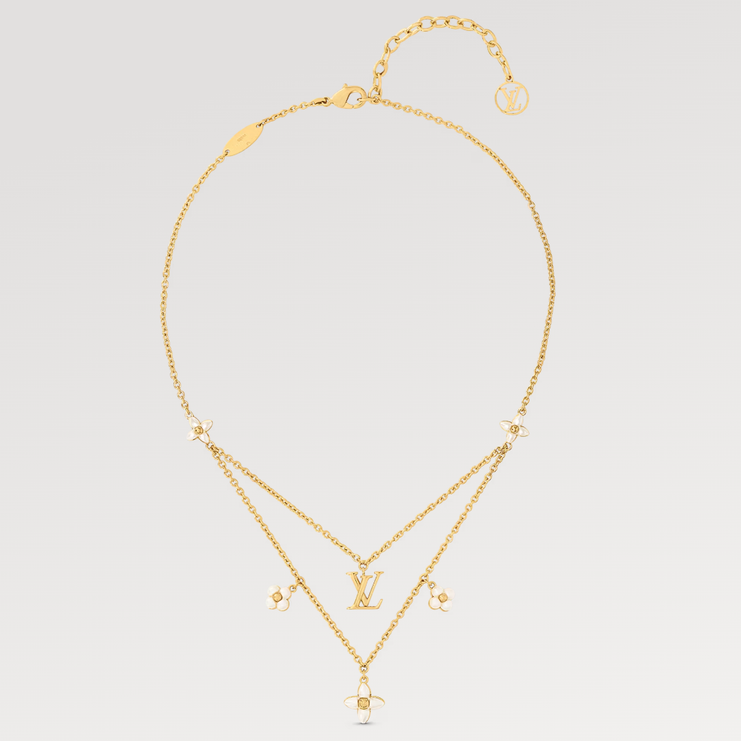 [Elara]FLOWERGRAM GOLD MOP ダブルロウネックレス