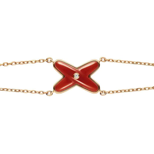 [Elara]JEUX BRACELET CARNELIAN ROSE GOLD 1 DIAMOND