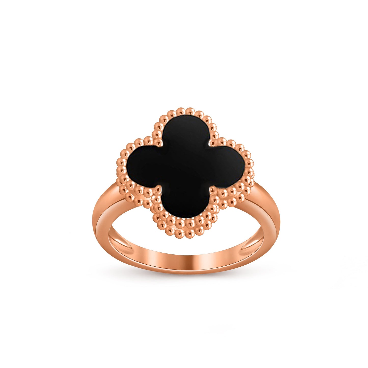 [Elara]LUCKY CLOVER VINTAGE ROSE GOLD RING COLLECTION