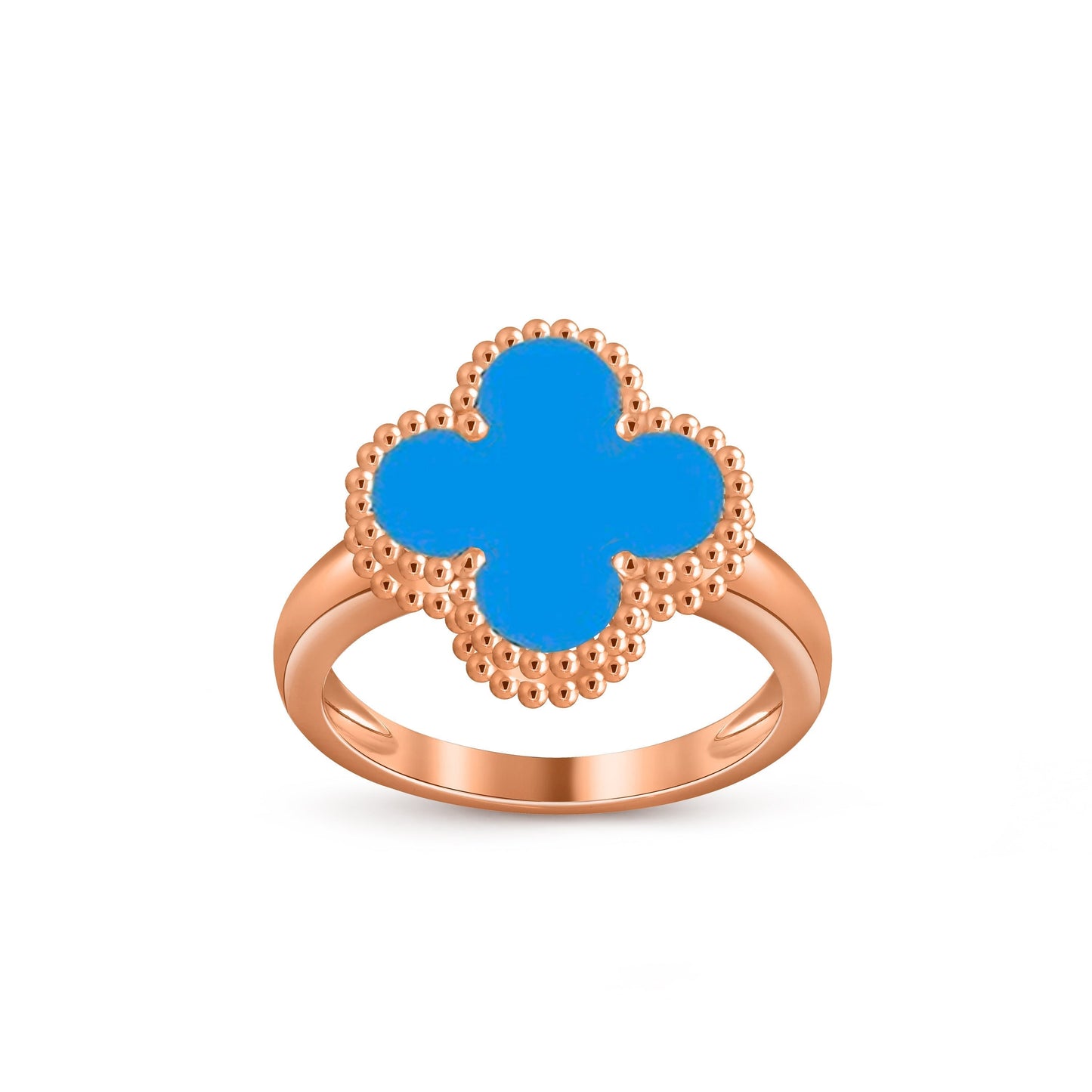 [Elara]LUCKY CLOVER VINTAGE ROSE GOLD RING COLLECTION