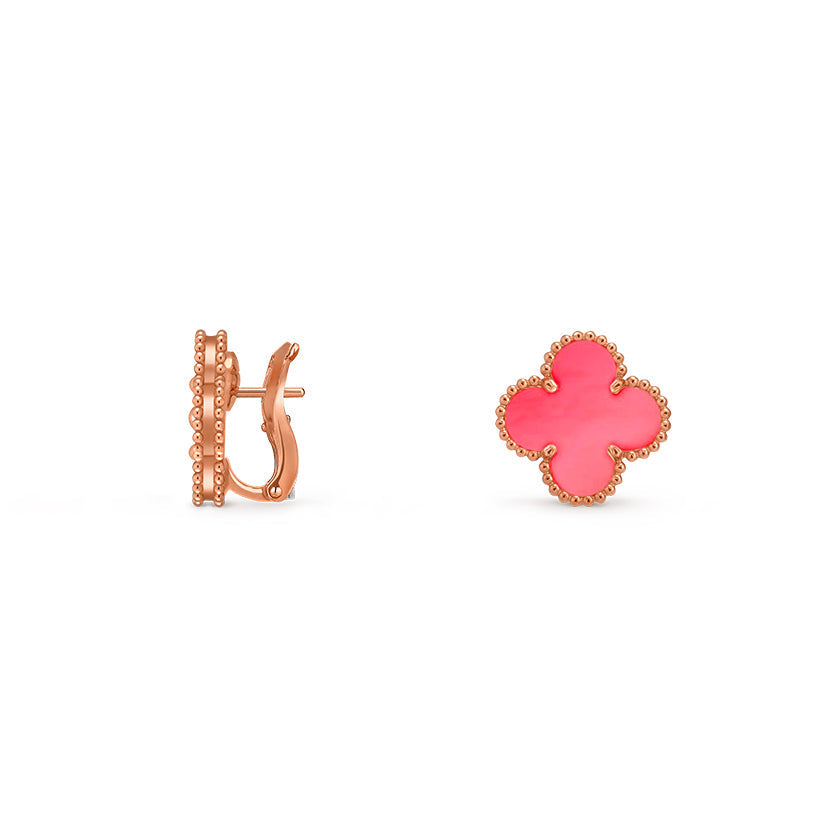 [Elara]15MM CLOVER FLOWER STUD EARRINGS ROSE GOLD COLLECTION