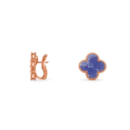 [Elara]15MM CLOVER FLOWER STUD EARRINGS ROSE GOLD COLLECTION