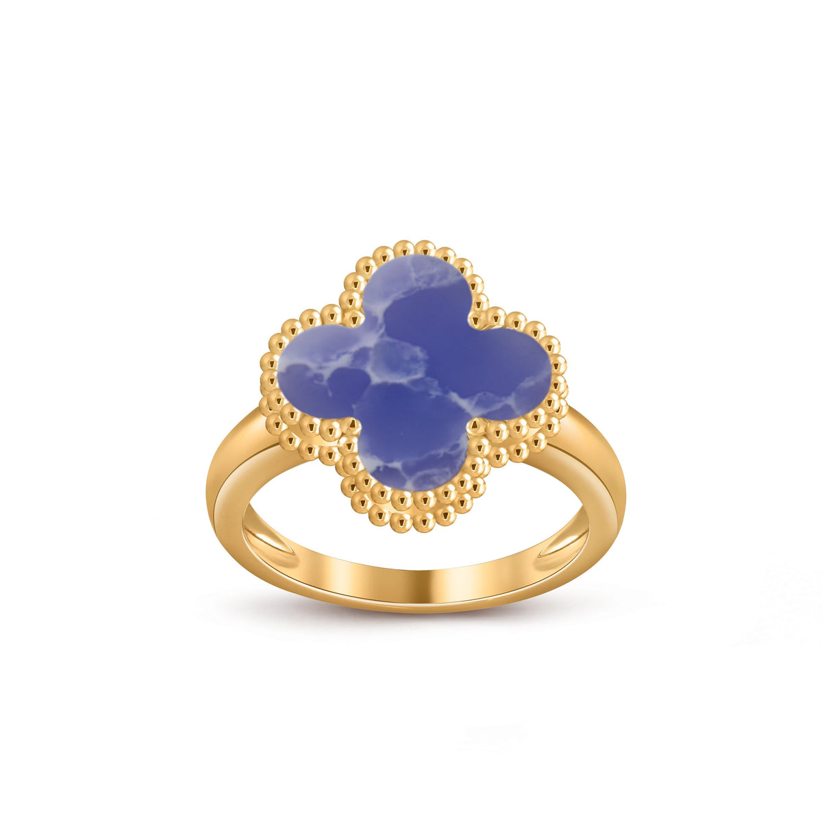 [Elara]LUCKY CLOVER VINTAGE GOLD RING COLLECTION