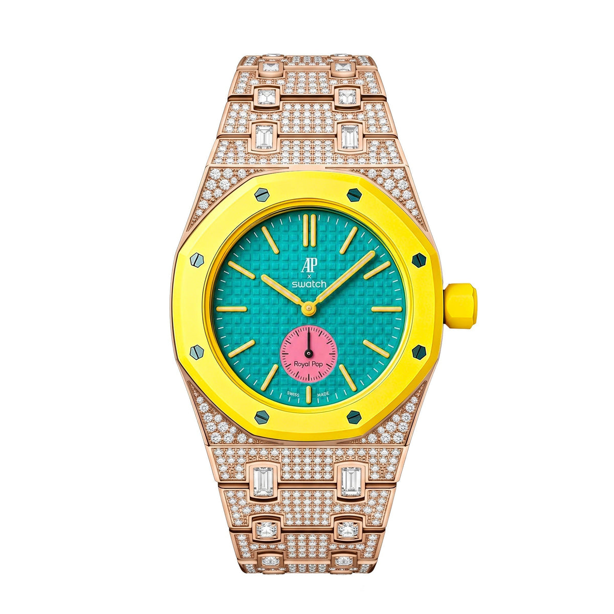 [Elara]Royal Oak Pop Exclusive Bioceramic Case & Bioceramic Strap Full Diamond