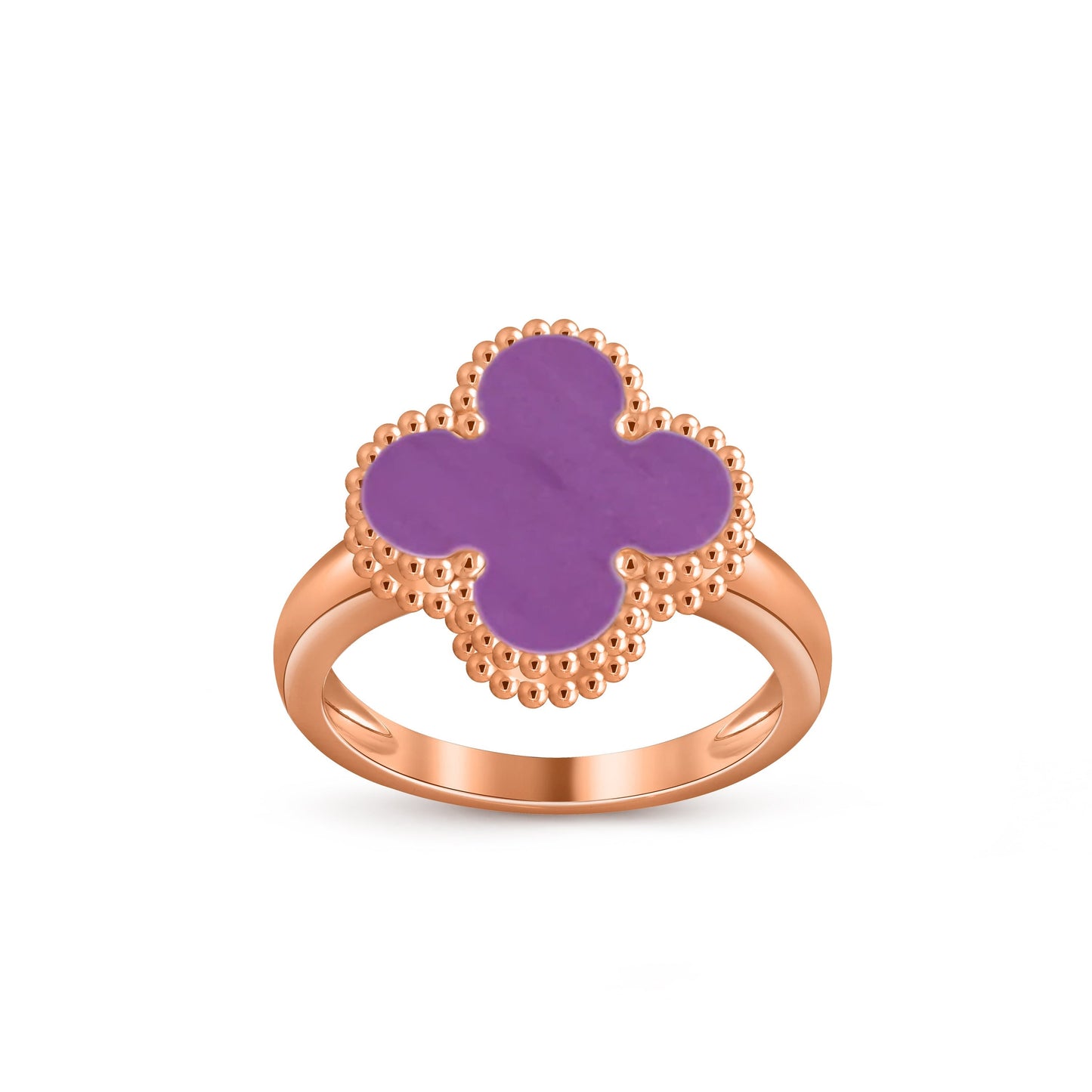 [Elara]LUCKY CLOVER VINTAGE ROSE GOLD RING COLLECTION