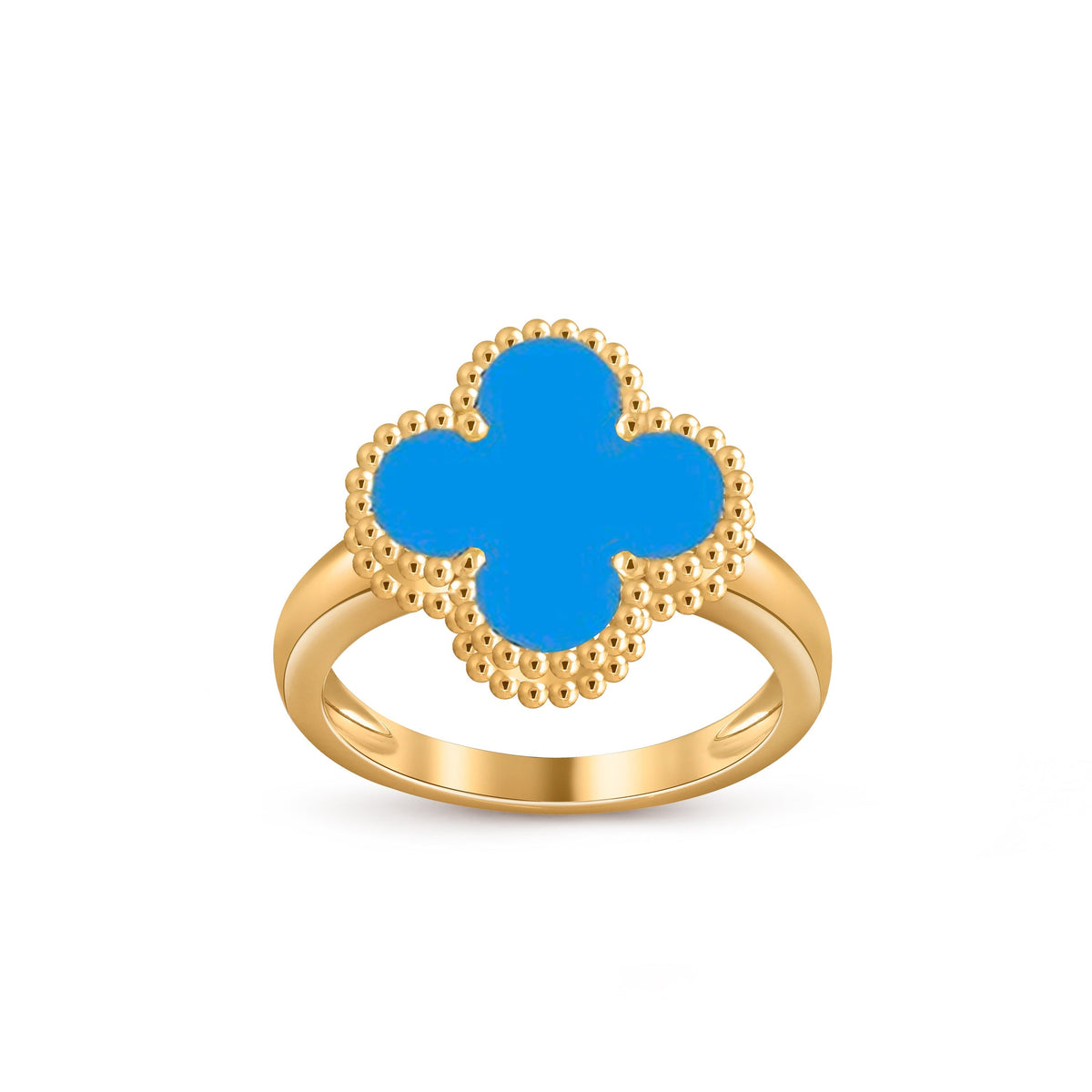 [Elara]LUCKY CLOVER VINTAGE GOLD RING COLLECTION