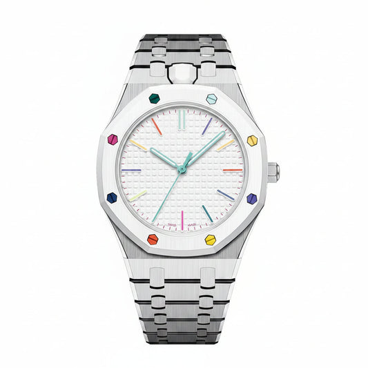 [Elara]OAK POP EXCLUSIVE SILVER STEEL STRAP