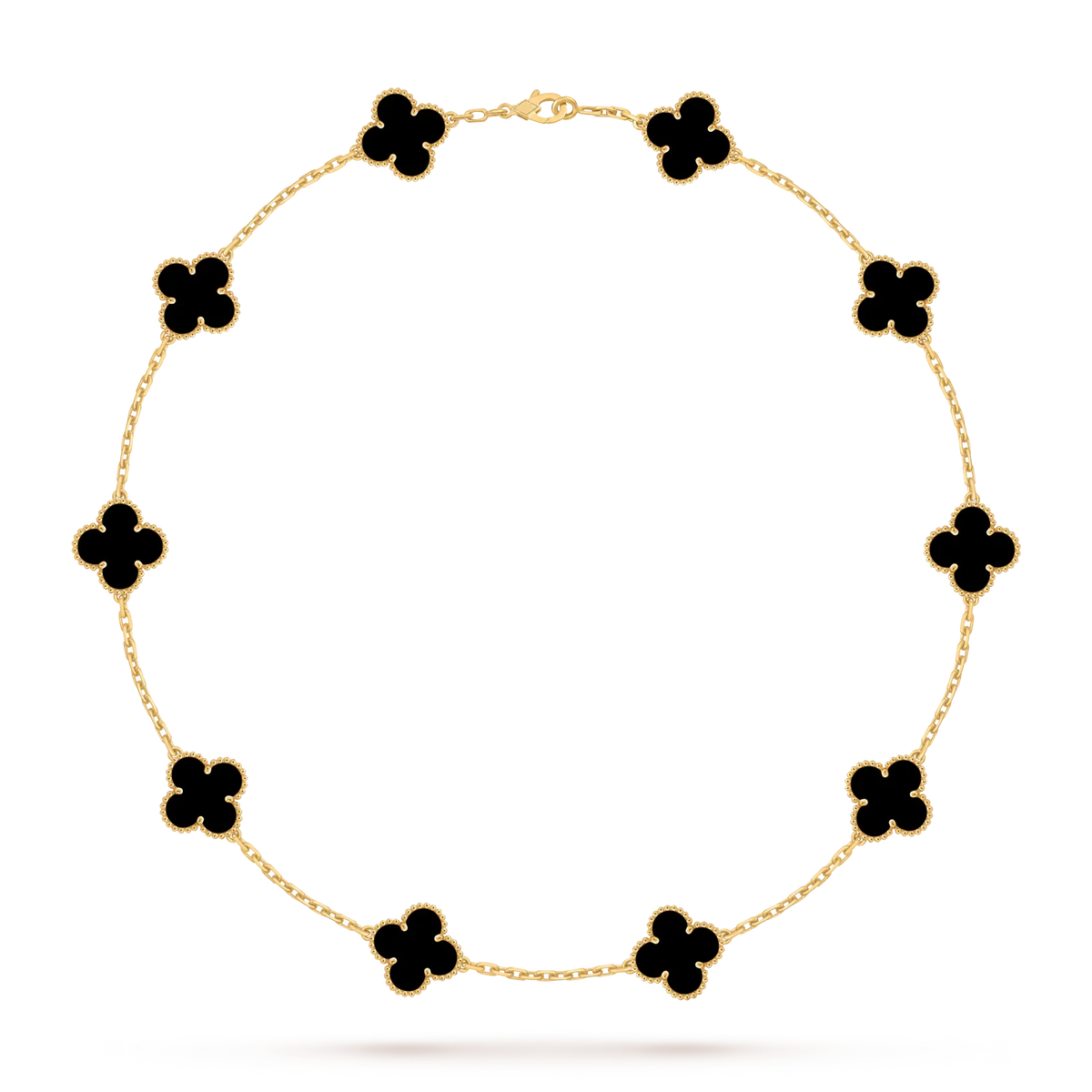 [Elara]CLASSIC LUCKY 10-MOTIF CLOVER NECKLACE GOLD COLLECTION