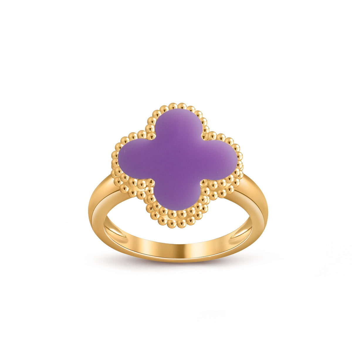 [Elara]LUCKY CLOVER VINTAGE GOLD RING COLLECTION