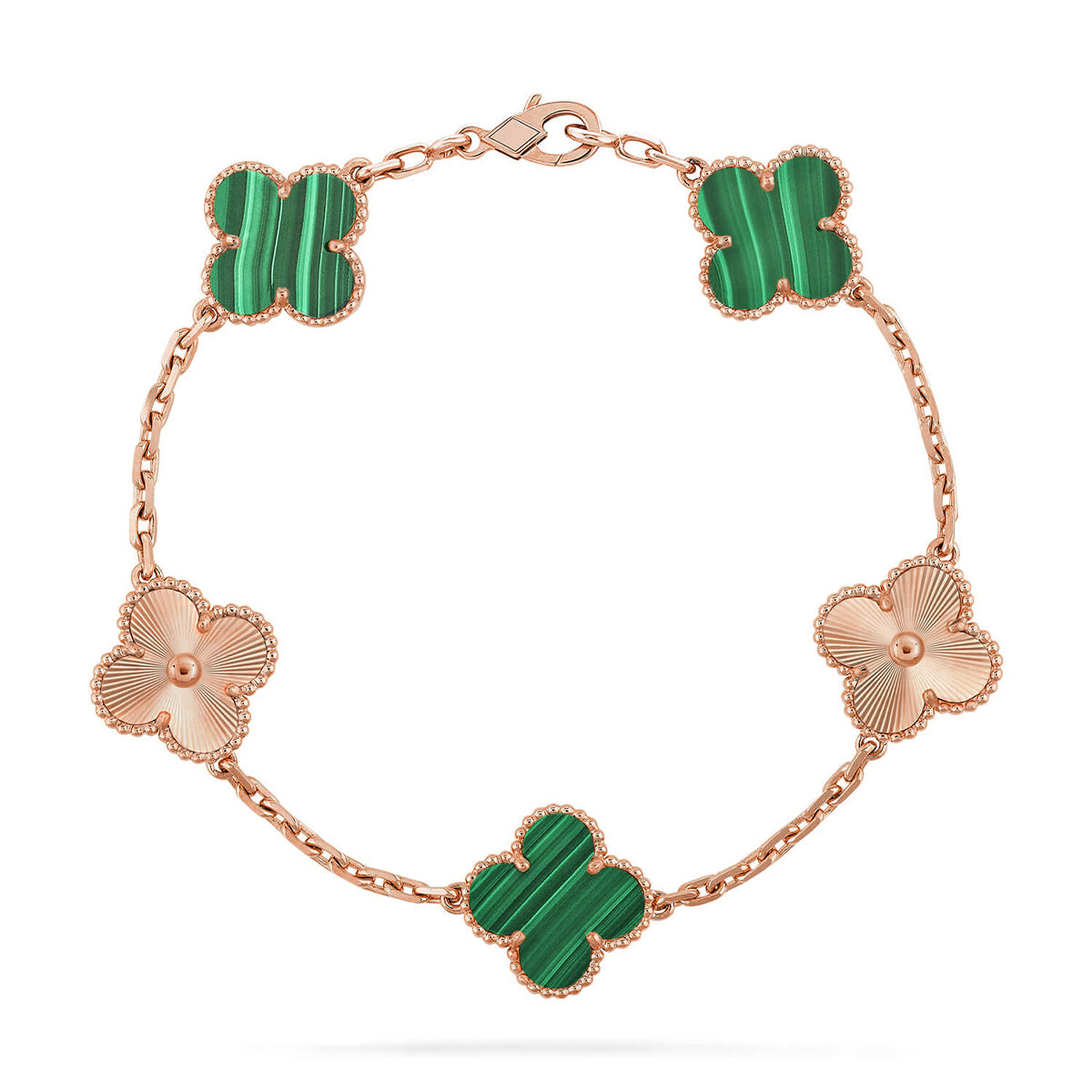 [Elara]GLÜCKKLEE 5-MOTIV-ARMBAND - MALACHIT-KOLLEKTION