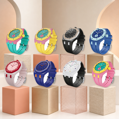 [Elara]Royal Oak Pop Exclusive Bioceramic Case & Silicone Strap Mix Color