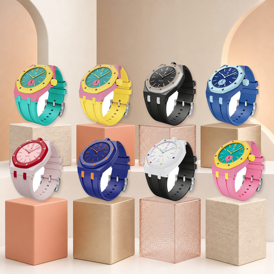 [Elara]Royal Oak Pop Exclusive Bioceramic Case & Silicone Strap Mix Color