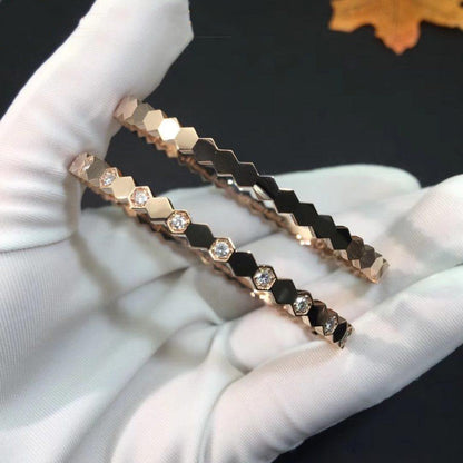 [Elara]BEE LOVE ROSE GOLD DIAMOND BRACELET
