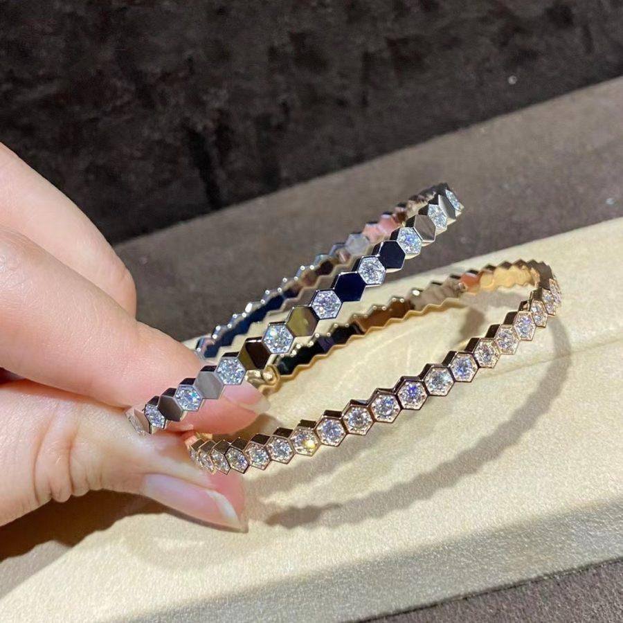 [Elara]BEE LOVE GOLD BRACELET FULL DIAMOND