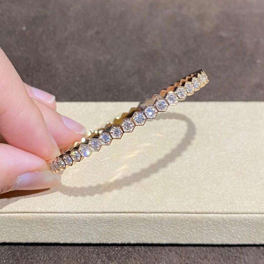 [Elara]BEE LOVE GOLD BRACELET FULL DIAMOND